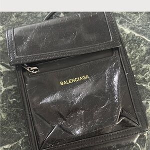 Authentic Balenciaga Black Leather crossbody or Belt Bag can be worn either way